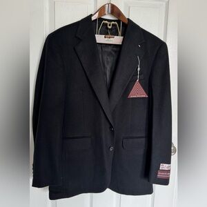 Evan Picone Black Wool Sport Coat with Notch Lapel